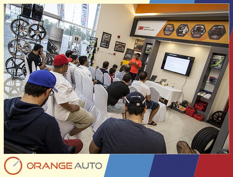Presentation at Orange Auto center near chrome rims