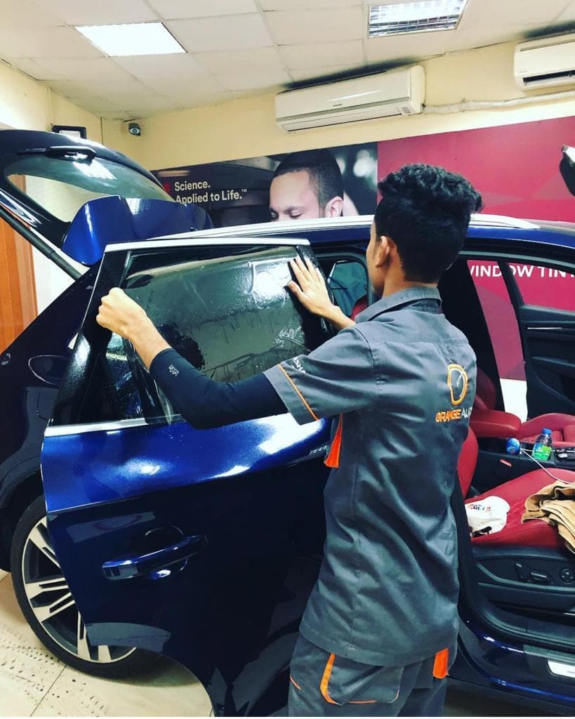 The process of tinting car with 3M window tint film